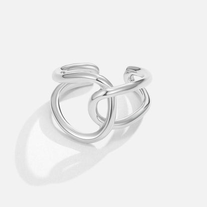 Silver Interlocking Open Ring
